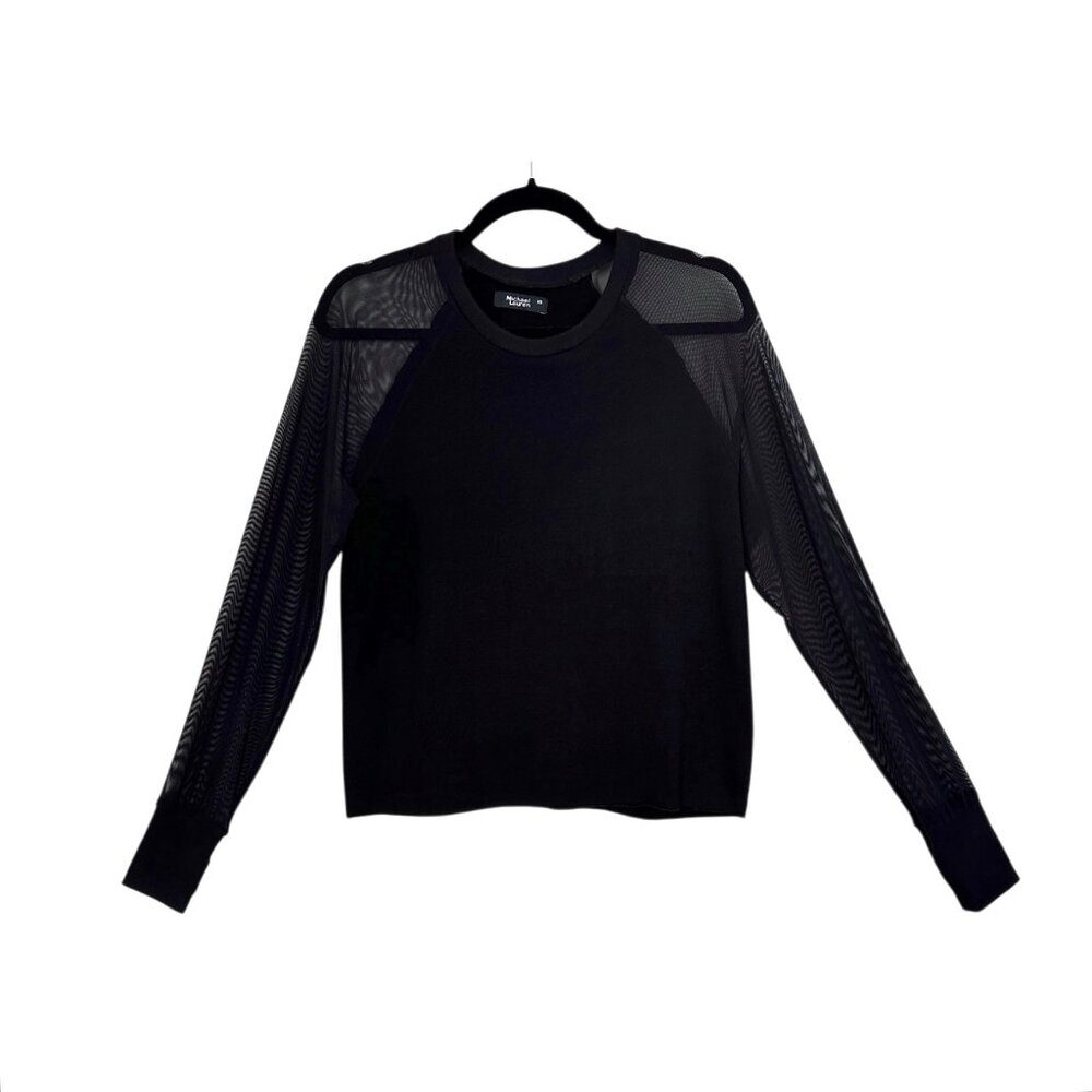 Michael Lauren Mesh Raglan Sleeve Top